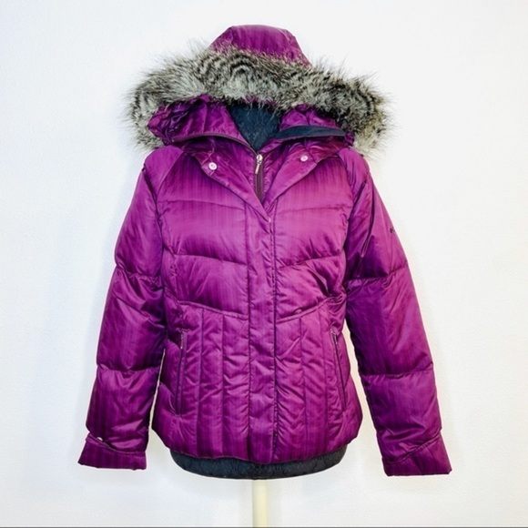 Columbia Down Filled Hooded Faux Fur Winter Jacket - Picture 1 of 14